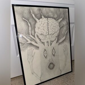 Original Graphite Art Piece Framed 18”x24”